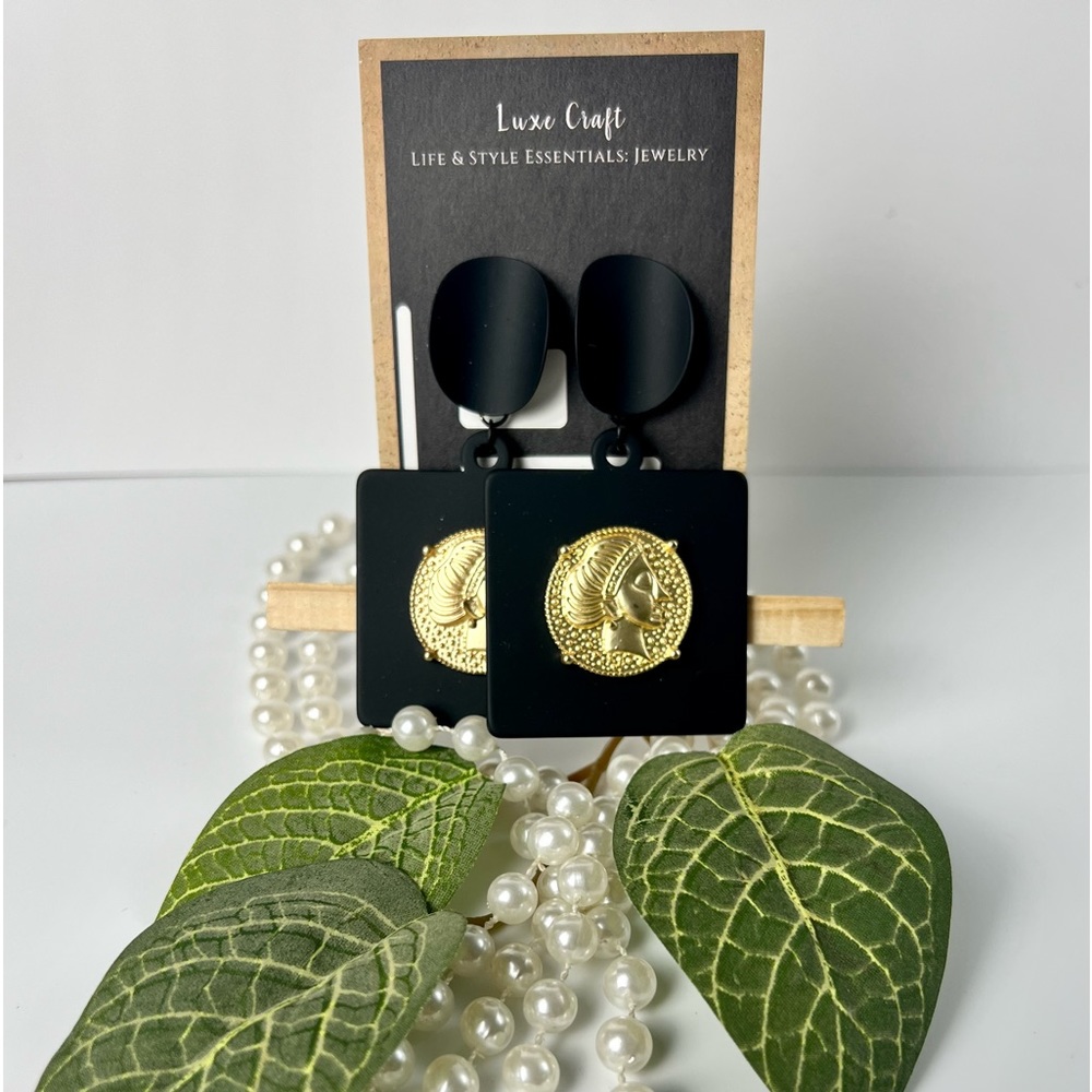 Black & Gold Statement Earrings